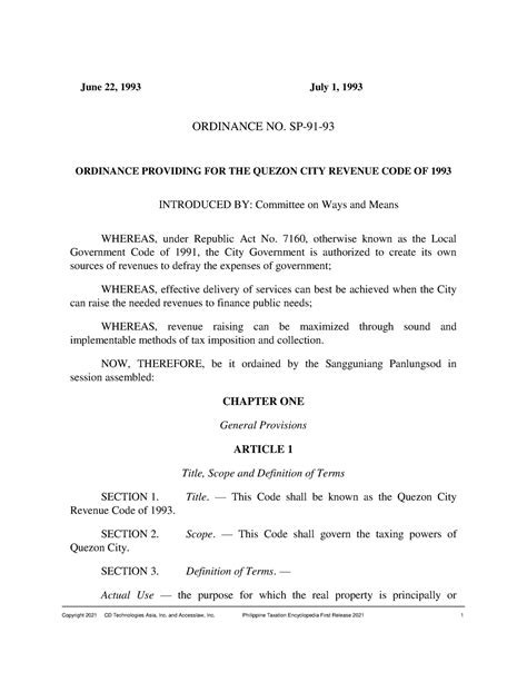 quezon city revenue code